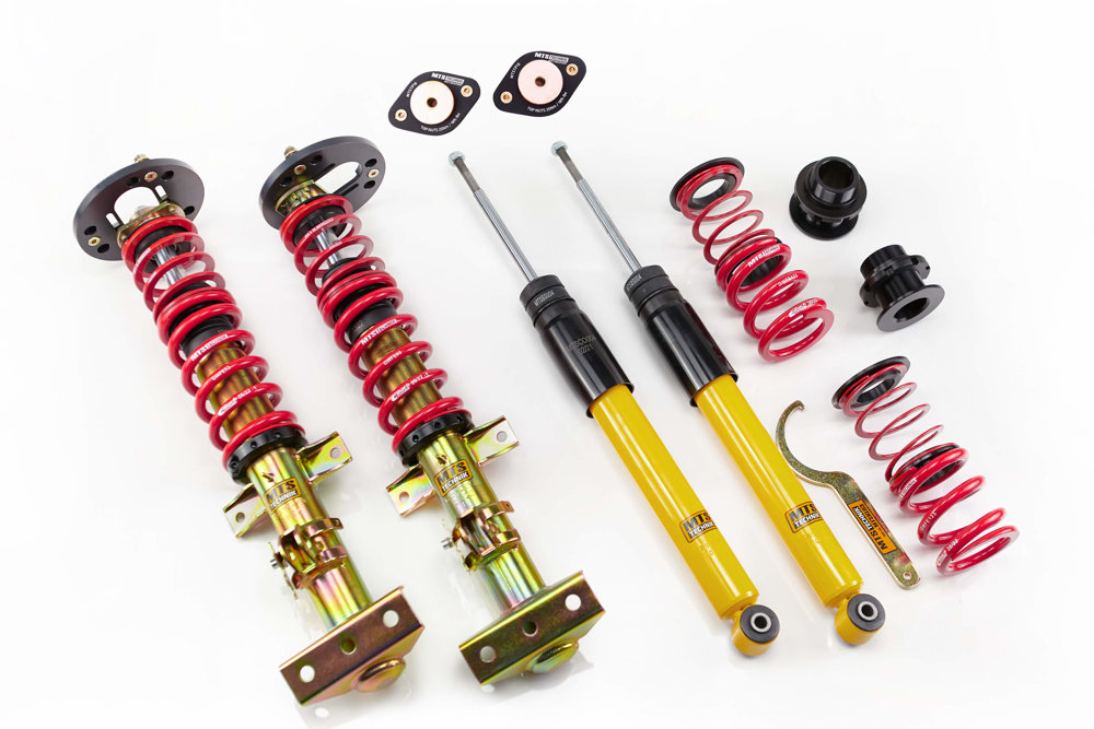 MTS Gewindefahrwerk SPORT + VA Uniball Domlager + PU Domlager HA | BMW E36 Limo / Coupe / Touring / Cabrio