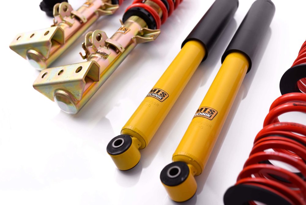 MTS Gewindefahrwerk SPORT + VA Uniball Domlager + PU Domlager HA | BMW E36 Limo / Coupe / Touring / Cabrio